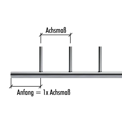 Edelstahlrohr ø 33,7 x 2,0 mm gerade einseitig gebohrt ø 12 mm