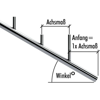 Edelstahlrohr ø 42,4 x 2,0 mm schräg einseitig gebohrt ø 12 mm