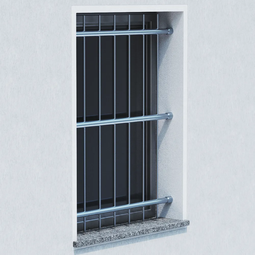 Runde Edelstahl Fenster Absturzsicherung in der Laibung